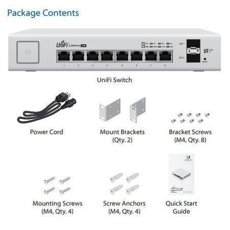 Ubiquiti Ubiquiti Networks UniFi US-8-150W netwerk-switch Managed Gigabit Ethernet (10/100/1000) Wit Power over Ethernet (PoE)