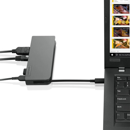 Lenovo Lenovo 4X90S92381 notebook dock & poortreplicator Bedraad USB 3.2 Gen 1 (3.1 Gen 1) Type-C Grijs