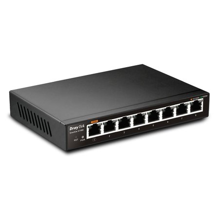 Draytek Draytek VigorSwitch G1080 Unmanaged L2 Gigabit Ethernet (10/100/1000) Zwart
