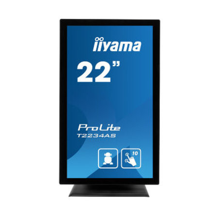 Iiyama iiyama ProLite T2234AS-B1 touch screen-monitor 54,6 cm (21.5") 1920 x 1080 Pixels Zwart Multi-touch Multi-gebruiker