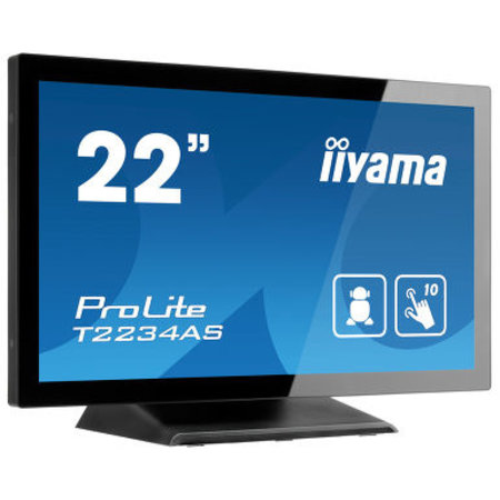 Iiyama iiyama ProLite T2234AS-B1 touch screen-monitor 54,6 cm (21.5") 1920 x 1080 Pixels Zwart Multi-touch Multi-gebruiker