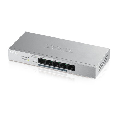 Zyxel Zyxel GS1200-5HP v2 Managed Gigabit Ethernet (10/100/1000) Grijs Power over Ethernet (PoE)