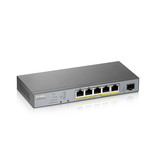 Zyxel Zyxel GS1350-6HP-EU0101F netwerk-switch Managed L2 Gigabit Ethernet (10/100/1000) Grijs Power over Ethernet (PoE)