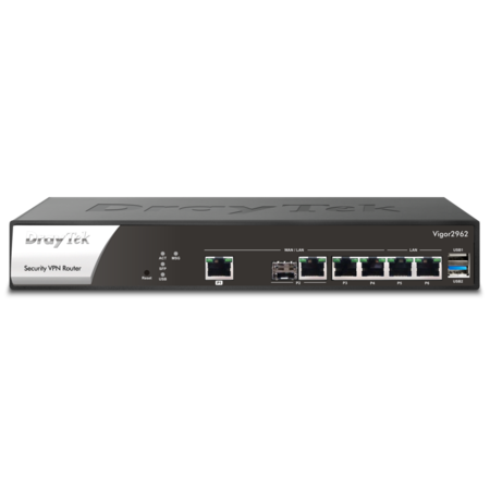 Draytek DrayTek Vigor 2962 bedrade router 2.5 Gigabit Ethernet Zwart