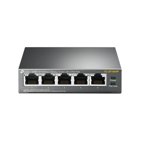 TP LINK TP-LINK TL-SF1005P Unmanaged Fast Ethernet (10/100) Power over Ethernet (PoE) Zwart