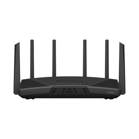 Synology Synology RT6600ax Router WiFi6 1xWAN 3xGbE 1x2.5Gb draadloze router Tri-band (2.4 GHz / 5 GHz / 5 GHz) 3G 4G Zwart