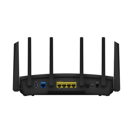 Synology Synology RT6600ax Router WiFi6 1xWAN 3xGbE 1x2.5Gb draadloze router Tri-band (2.4 GHz / 5 GHz / 5 GHz) 3G 4G Zwart