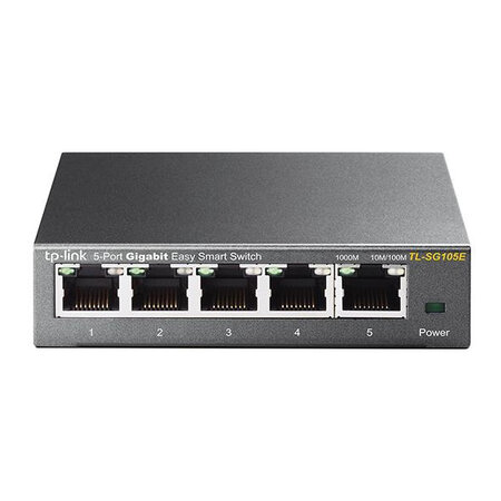 TP LINK TP-Link TL-SG105E Unmanaged L2 Gigabit Ethernet (10/100/1000) Zwart