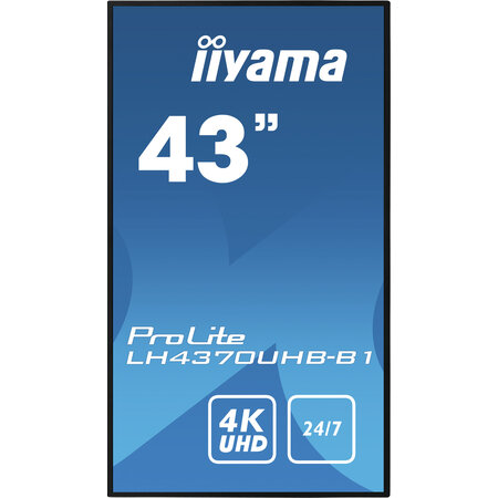 Iiyama iiyama LH4370UHB-B1 beeldkrant Digitale signage flatscreen 108 cm (42.5") VA 700 cd/m² 4K Ultra HD Zwart Type processor Android 9.0 24/7