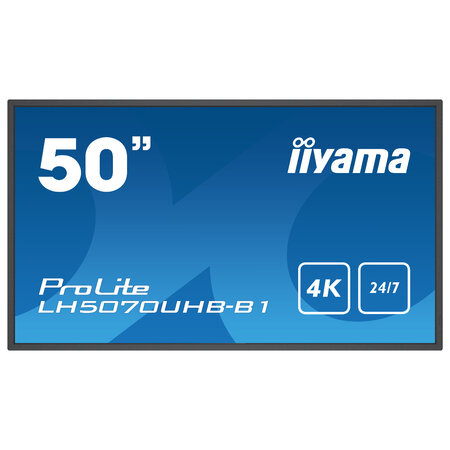 Iiyama iiyama LH5070UHB-B1 beeldkrant Digitale signage flatscreen 125,7 cm (49.5") VA 700 cd/m² 4K Ultra HD Zwart Type processor Android 9.0 24/7