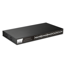 VigorSwitch P1282 24 poorts Gigabit PoE + 4 SFP Combo poorten