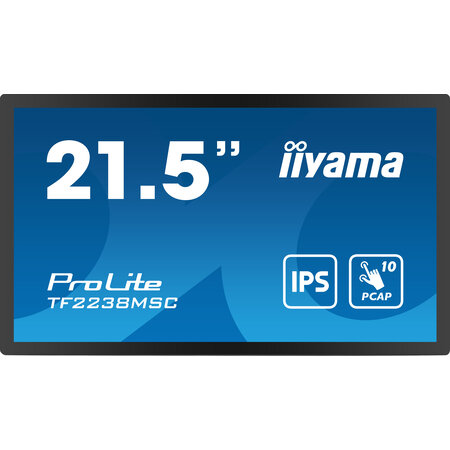Iiyama iiyama PROLITE Digitaal A-kaart 55,9 cm (22") LED 600 cd/m² Full HD Zwart Touchscreen