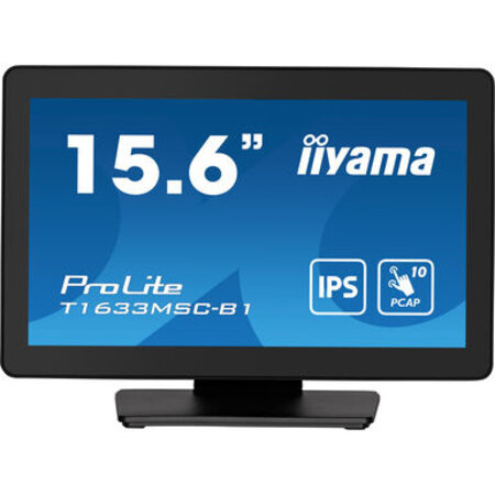 Iiyama iiyama ProLite T1633MSC-B1 computer monitor 39,6 cm (15.6") 1920 x 1080 Pixels Full HD LCD Touchscreen Zwart