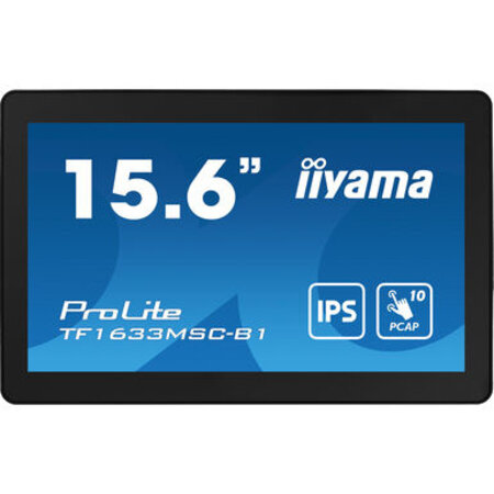 Iiyama iiyama ProLite TF1633MSC-B1 computer monitor 39,6 cm (15.6") 1920 x 1080 Pixels Full HD Touchscreen Zwart