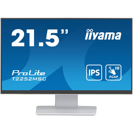 Iiyama iiyama ProLite computer monitor 54,6 cm (21.5") 1920 x 1080 Pixels Full HD LCD Touchscreen Tafel Wit