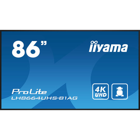 Iiyama iiyama PROLITE Digitaal A-kaart 2,18 m (86") LED Wifi 500 cd/m² 4K Ultra HD Zwart Type processor Android 11 24/7