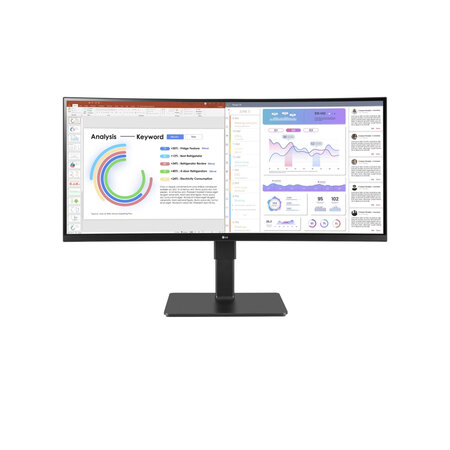 LG LG 34BQ77QB-B computer monitor 86,4 cm (34") 3440 x 1440 Pixels UltraWide Quad HD LED Zwart