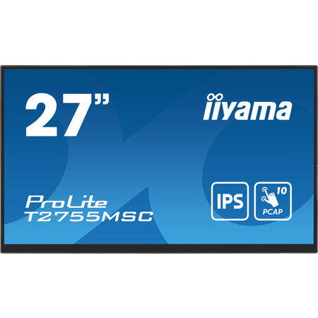Iiyama iiyama ProLite T2755MSC-B1 computer monitor 68,6 cm (27") 1920 x 1080 Pixels Full HD LED Touchscreen Tafelblad Zwart