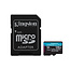 Kingston Kingston Technology 128GB microSDXC Canvas Go Plus 170R A2 U3 V30 kaart + ADP