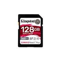 Kingston Technology 128GB Canvas React Plus SDHC UHS-II 300R/260W U3 V90 voor Full HD/4K/8K