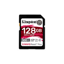 Kingston Technology 128GB Canvas React Plus SDHC UHS-II 300R/260W U3 V90 voor Full HD/4K/8K