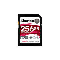 Kingston Technology 256GB Canvas React Plus SDHC UHS-II 300R/260W U3 V90 voor Full HD/4K/8K