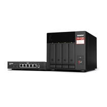 QNAP TS-473A + QSW-1105-5T Bundle Pack NAS Tower Ethernet LAN Zwart V1500B
