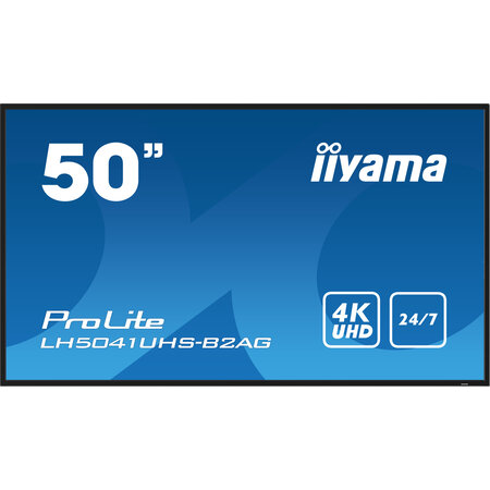Iiyama iiyama LH5041UHS-B2AG beeldkrant Digitale signage flatscreen 127 cm (50") LCD 500 cd/m² 4K Ultra HD Zwart 24/7