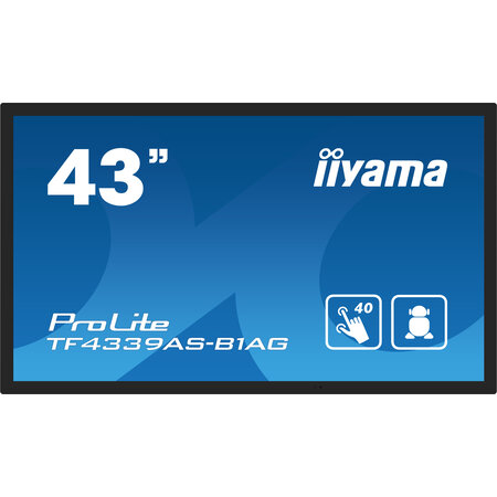 Iiyama iiyama TF4339AS-B1AG beeldkrant Digitale signage flatscreen 108 cm (42.5") LED 500 cd/m² 4K Ultra HD Zwart Touchscreen Type processor Android 24/7