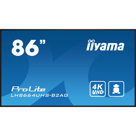 Iiyama iiyama LH8664UHS-B2AG beeldkrant Digitale signage flatscreen 2,18 m (86") Wifi 500 cd/m² 4K Ultra HD Zwart Type processor Android 24/7