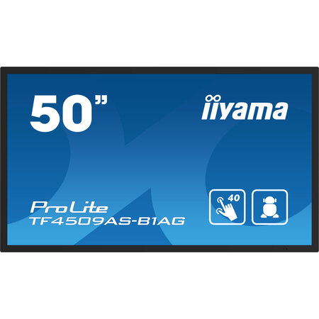 Iiyama iiyama TF5039AS-B1AG beeldkrant Digitale signage flatscreen 125,7 cm (49.5") LED 500 cd/m² 4K Ultra HD Zwart Touchscreen Type processor Android 24/7