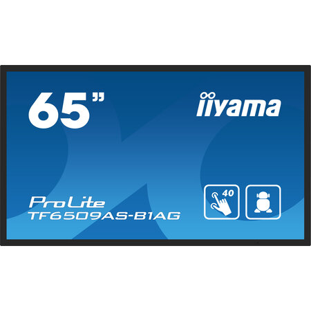 Iiyama iiyama TF6539AS-B1AG beeldkrant Digitale signage flatscreen 163,8 cm (64.5") LED 500 cd/m² 4K Ultra HD Zwart Touchscreen Type processor Android 24/7
