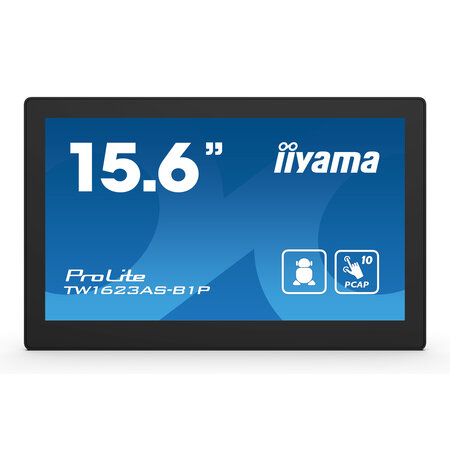 Iiyama iiyama TW1623AS-B1P beeldkrant Interactief flatscreen 39,6 cm (15.6") Wifi 450 cd/m² Double Full HD Zwart Touchscreen Type processor Android 24/7