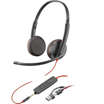 POLY Blackwire 3225 Stereo USB-C Headset + 3,5 mm plug + USB-C/A adapter