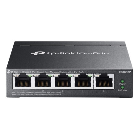 TP LINK TP-Link Omada ES205G Managed Gigabit Ethernet (10/100/1000) Power over Ethernet (PoE) Zwart