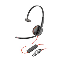 POLY Blackwire 3210 mono USB-C-headset + USB-C/A-adapter (bulk)
