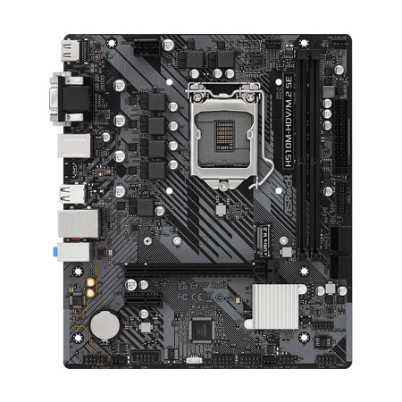 ASRock Asrock H510M-HDV/M.2 SE Intel H470 LGA 1200 (Socket H5) micro ATX