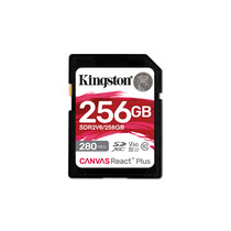 Kingston Technology 256GB Canvas React Plus SDXC UHS-II 280R/150W U3 V60 voor Full HD/4K