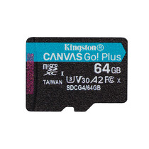 Kingston Technology 64GB microSDXC Canvas Go! Plus Gen4 200R A2 U3 enkel pakket zonder adapter