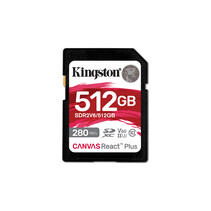 Kingston Technology 512GB Canvas React Plus SDXC UHS-II 280R/150W U3 V60 voor Full HD/4K