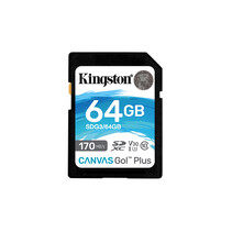 Kingston Technology Canvas Go! Plus 64GB SDXC Canvas Go Plus 170R C10 UHS-I U3 V30