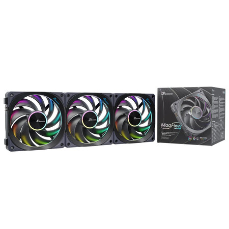 Sea Sonic Seasonic MagFlow ARGB Computer behuizing Ventilator 12 cm Zwart 3 stuk(s)