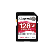 Kingston Technology 128GB Canvas React Plus SDXC UHS-II 280R/100W U3 V60 voor Full HD/4K