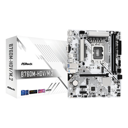 ASRock Asrock B760M-HDV/M.2 moederbord Intel B760 LGA 1700 micro ATX