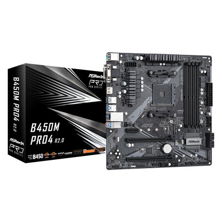 ASRock Asrock B450M Pro4 R2.0 AMD B450 Socket AM4 micro ATX