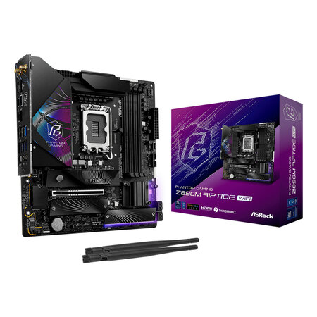 ASRock Asrock Phantom Gaming Z890M Riptide WiFi Intel Z890 LGA 1851 (Socket V1) micro ATX