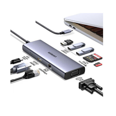 UGREEN Ugreen Revodok USB-C 6-IN-1 Hub met 4K HDMI USB Type-C 10000 Mbit/s