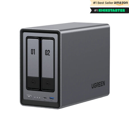 UGREEN Ugreen NASync DXP2800 NAS System 2-Bay Compact Intel® N N100 8 GB DDR5 0 TB UGOS Pro Zwart