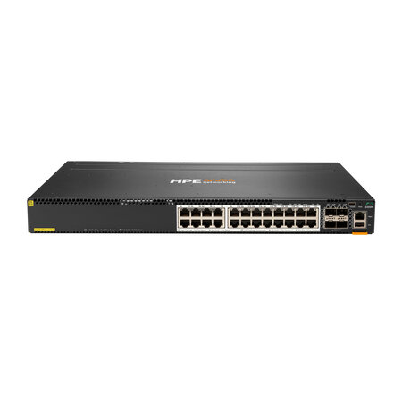 HP Enterprise HPE Aruba Networking CX 6300M 24-port Smart Rate 1/2.5/5GbE Class 6 PoE and 4-port SFP56 Switch Managed L3 Power over Ethernet (PoE) 1U Grijs