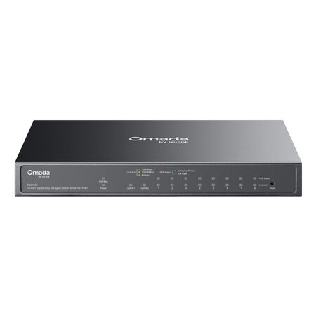 TP LINK TP-Link Omada ES210GP netwerk-switch Managed L2 Gigabit Ethernet (10/100/1000) Power over Ethernet (PoE) DIN rail Zwart